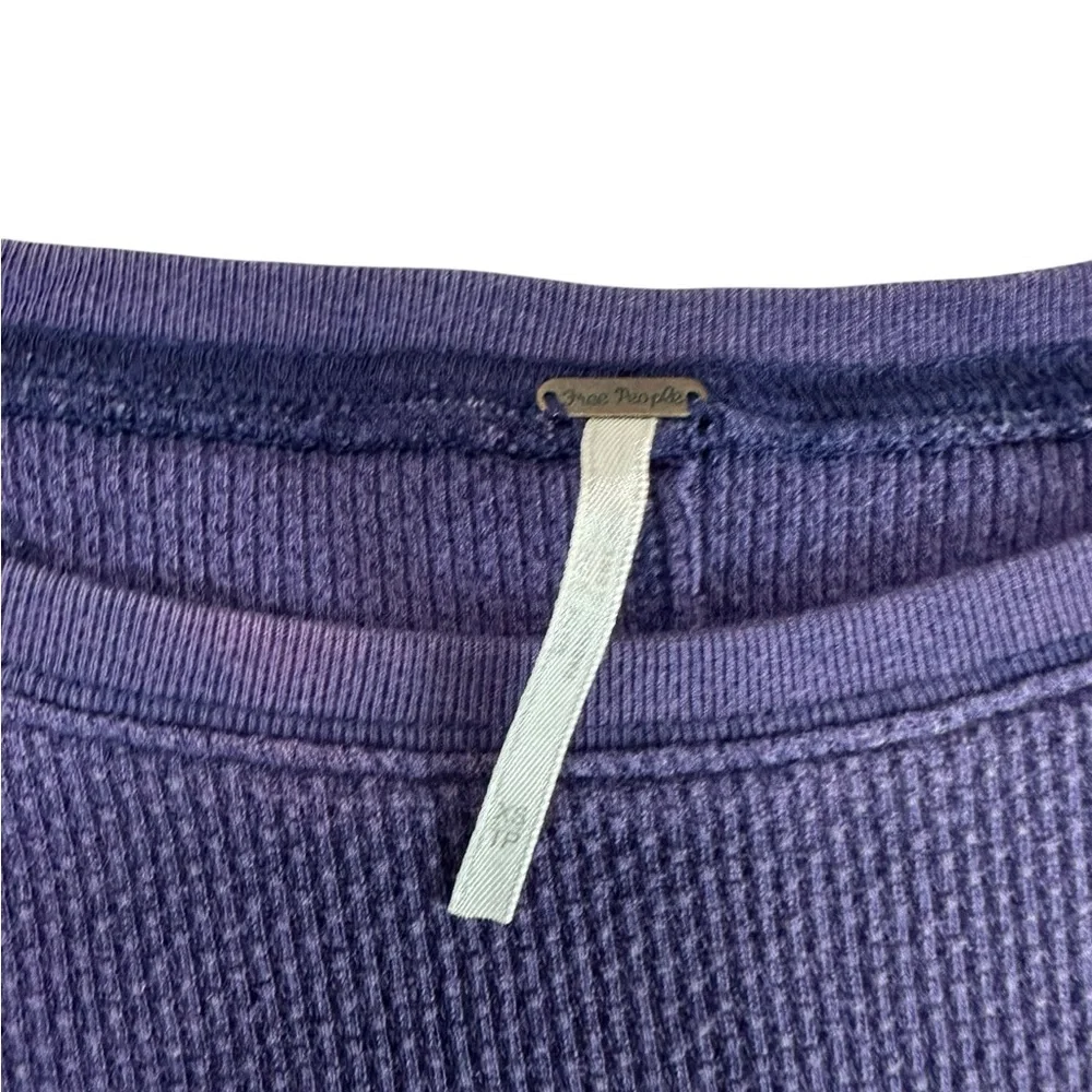 Free People Women's XS Newbie Rosy Cuff Thermal Purple Top - Picture 16 of 17